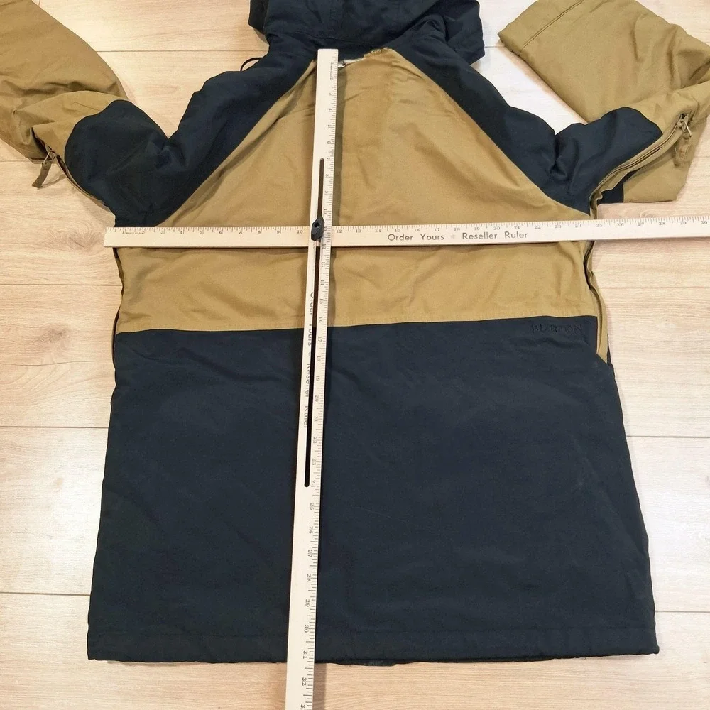 Burton Frontier Snowboard Jacket Mens XL Brown Black Hooded Ski Parka DryRide